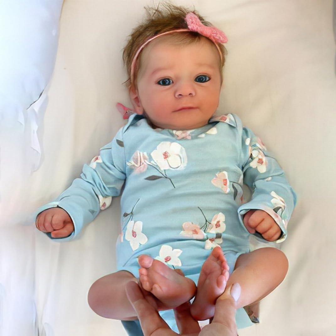 Lifelike Reborn Doll, 19 Inches 48 Cm Reborn Doll, Handmade Soft Full Body Silicone Baby, Cute Realistic Newborn Baby Doll for Boys and Girls, Full Body Washable Holiday Present image number 1
