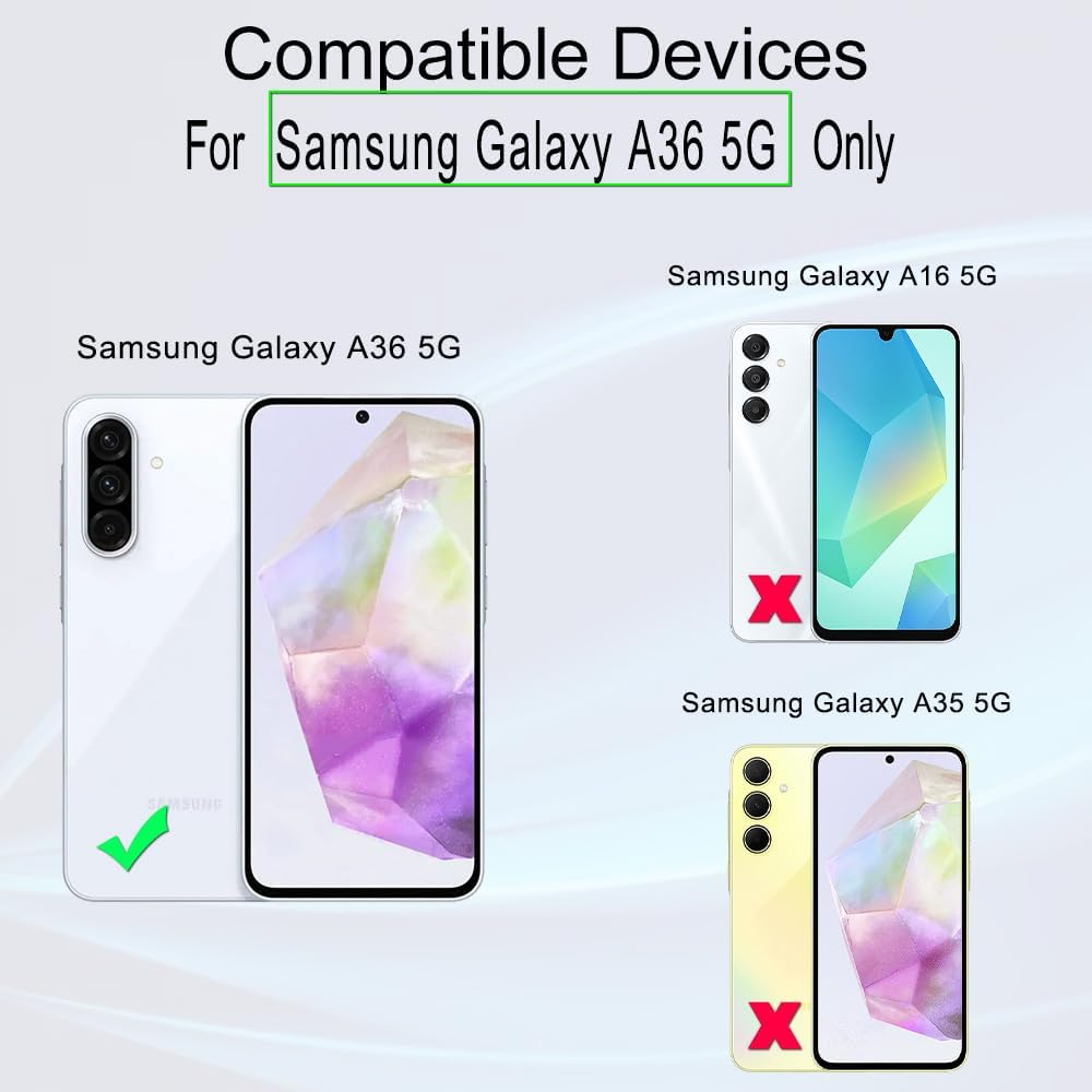 Ibywind 2 Pcs Screen Protector Compatible with Samsung Galaxy A36 5G 6.64",Tempered Glass,With 1Pc Camera Lens Protector,1Pc Back Film,Anti-Scratch,Bubble Free image number 4