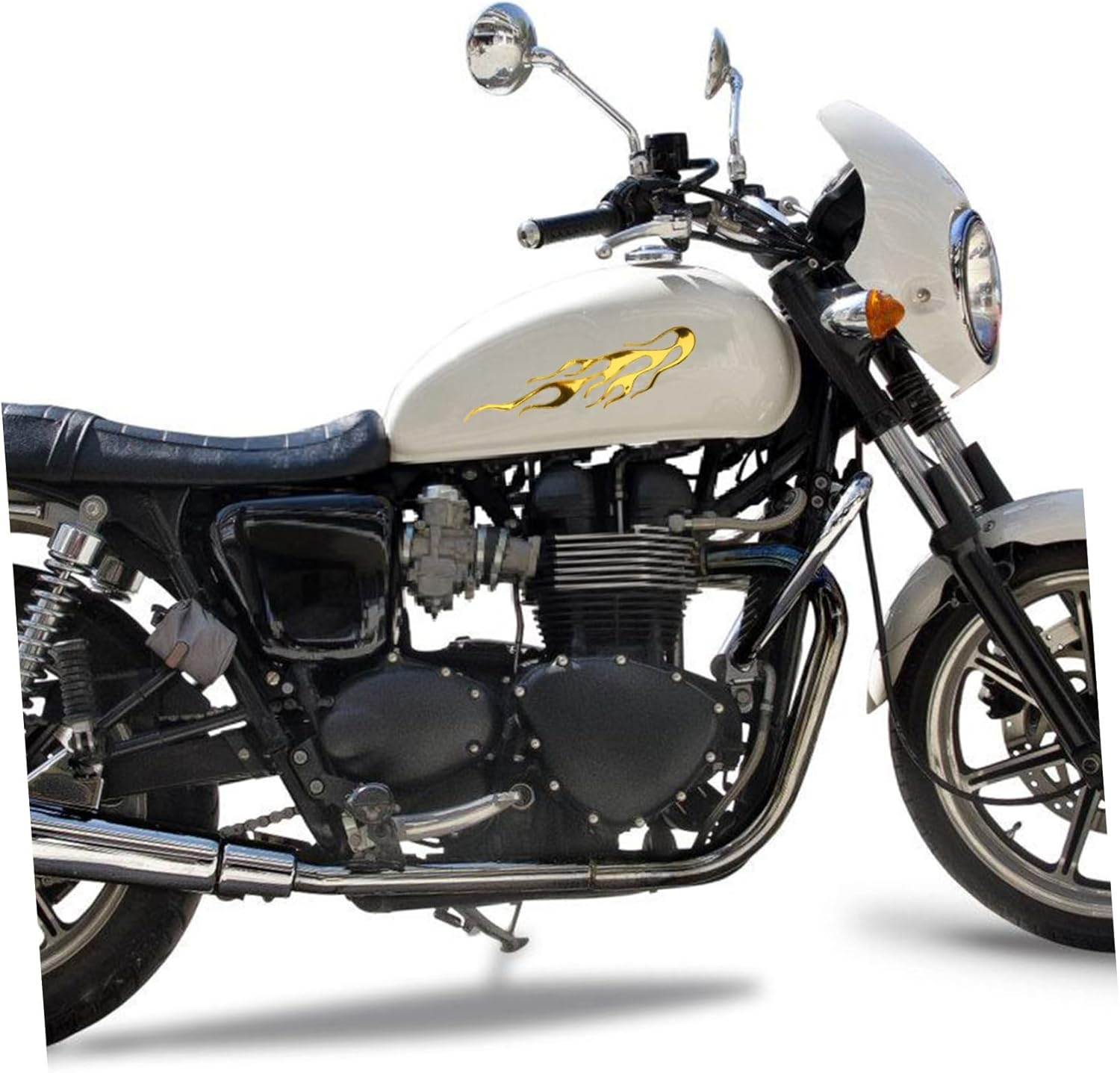 ABOOFAN 10Pcs PVC Yellow 3D Flame Stickers Decorative Vehicle Decals Motorcycle Car Flame Decal Self-Adhesive for Motorbike and Auto Window Decoration