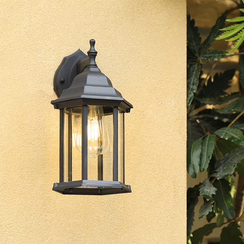 Retro Wall Lamp-Antique Outdoor Wall Light E27 Garden Lamp Retro Antique Wall Lamp with Glass Lamp Cover Outdoor Lamp Waterproof Door Balcony Villa Outdoor Lamp-Antique Color (D) image number 3