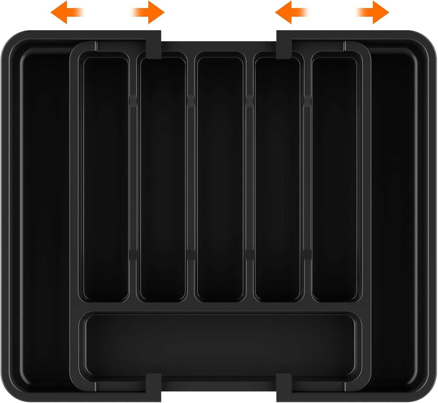 Cutlery Drawer Organiser Expandable Utensil Storage Box, Large Adjustable Silverware and Flatware Holder, Kitchen Organizer with Space Saving Design for Knives, Forks, Spoons, White