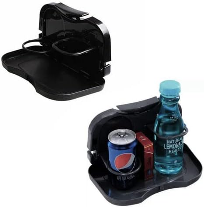 AIMALL Auto Car Cup Holder New Back Seat Tray Table Stand Desk Drink Food Folding, Easy Installation, Space-Saving, Black, Durable ABS