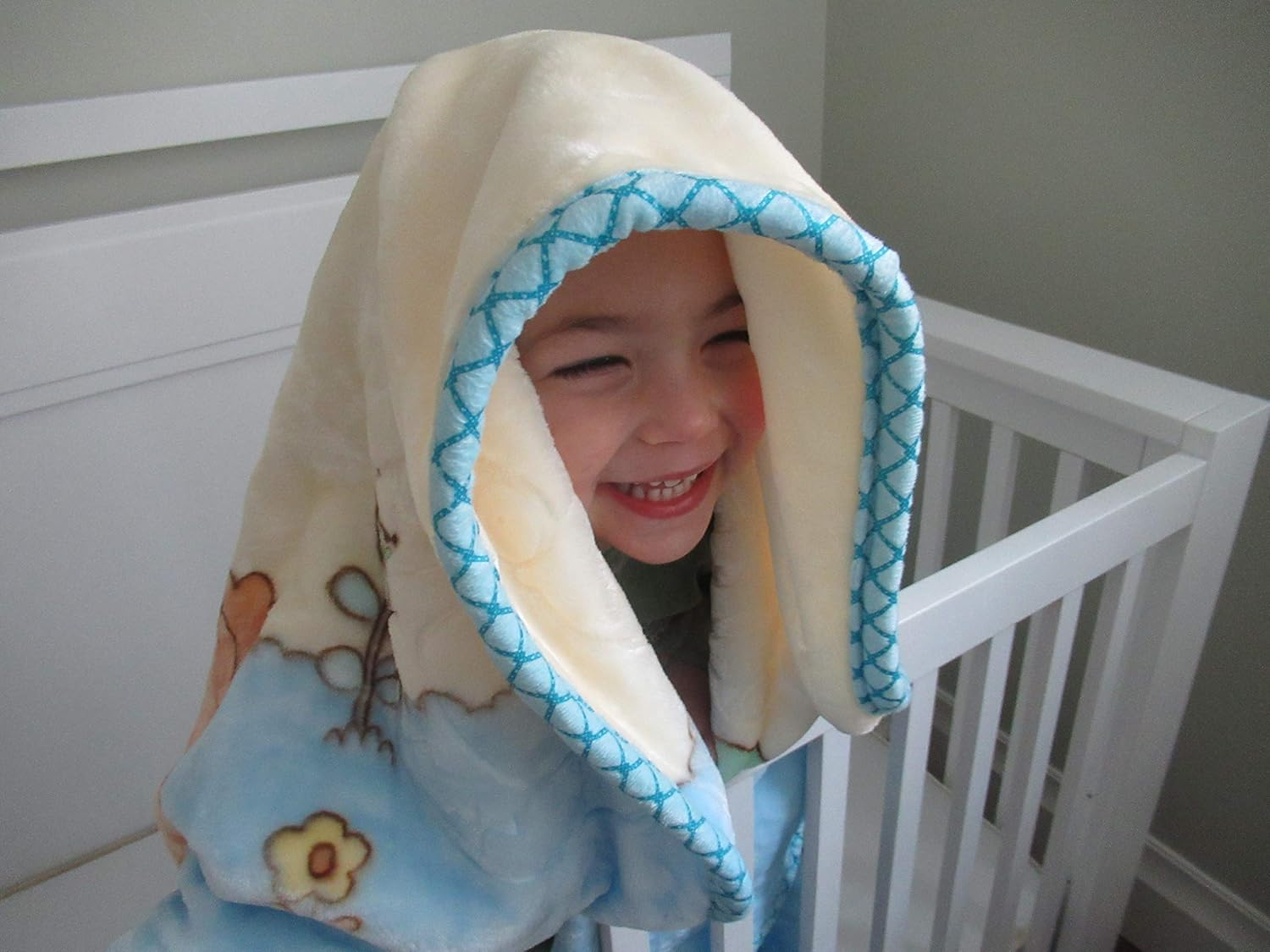 Extremely Soft Plush Mink Baby Toddler Blanket - Versatile Crib and Stroller Cover for Newborn Infants, Toddlers and Kids - Warm Fluffy and Breathable Nursery Cover - 41" X 53" Blue image number 3