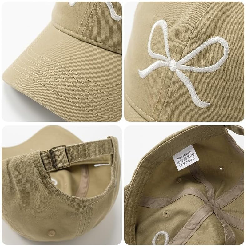 Trendy Bow-Tie Baseball Cap for Women and Men Trucker Hats Y2K Adjustable Fashion Sun Hat with Visor for Hiking & Travel image number 3