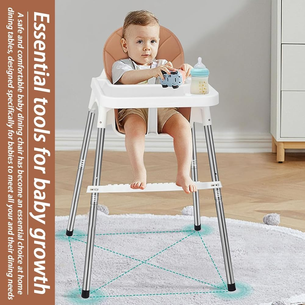 4 in 1 Baby High Chair with Removable Tray, Toddler Chair with Adjustable Height, Convertible Feeding Chair, 2-Point Adjustable Removable Dining Tray, Baby Highchairs for Ages 6 Months to 3 Years image number 2