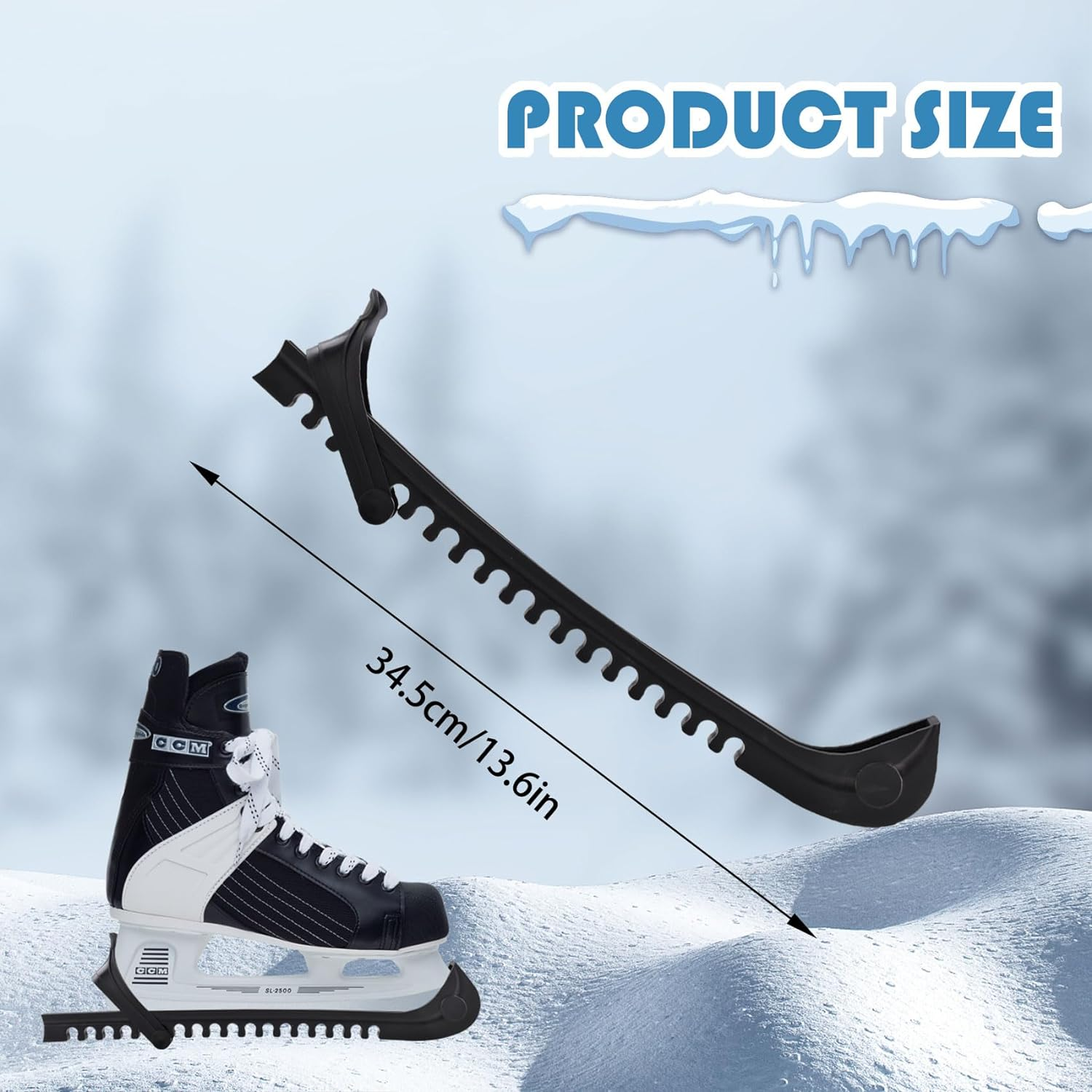 Ice Skate Guards, Hockey Skate Guards, Figure Skate Blade Guards, Hockey Stick Blade Protector for Ice Skating Shoes, Ice Hockey Skates Blade Covers, Ice Skating Accessories for Kids Adults image number 1