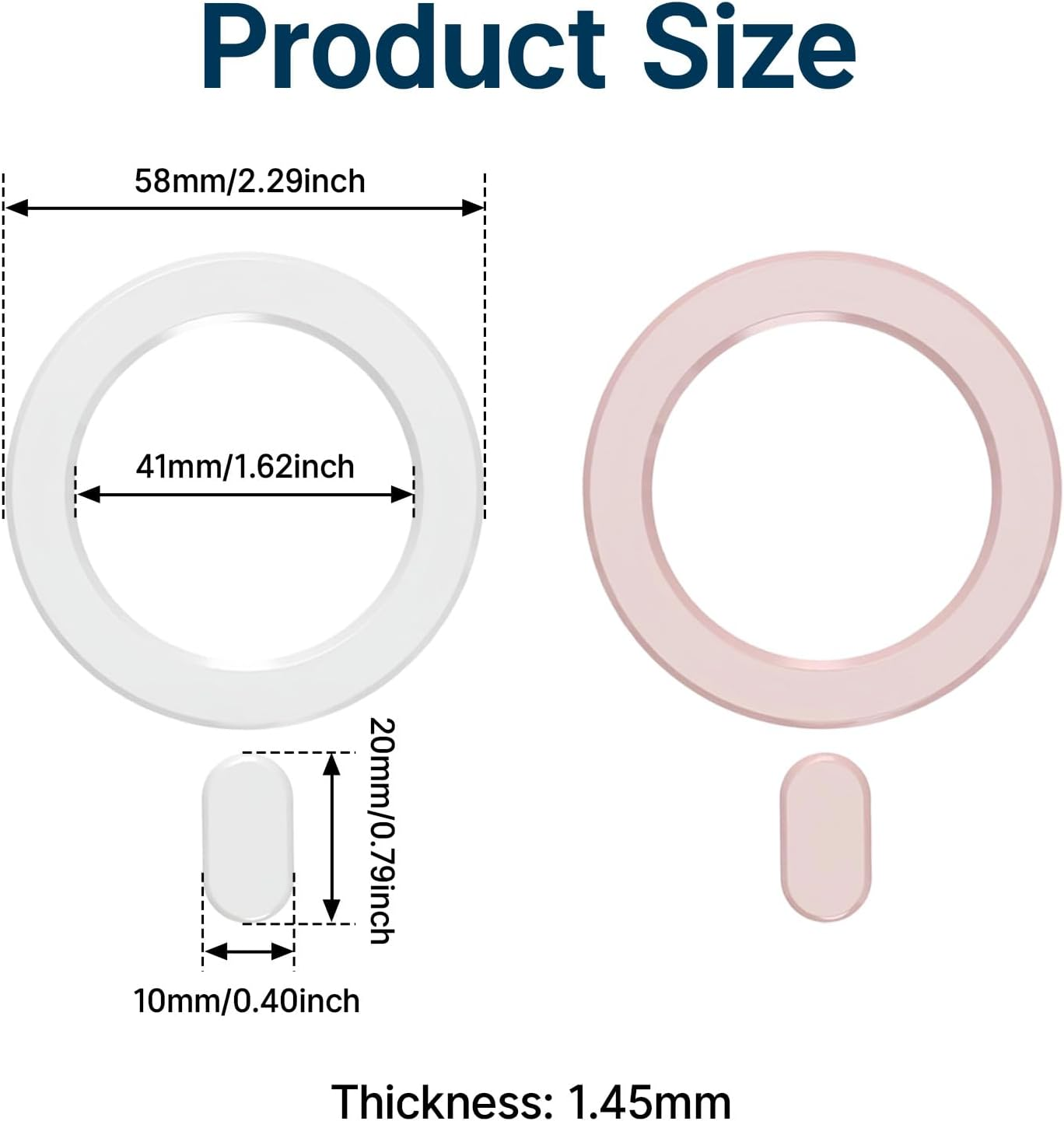 Tzylomirx 2 Pack Universal Magnetic Ring, Magnetic Adapter Compatible with Magsafe Accessories for Iphone 16/15/14/13/12/11 (Mini, Pro, Max), Samsung Galaxy S22/S21 FE Ultra