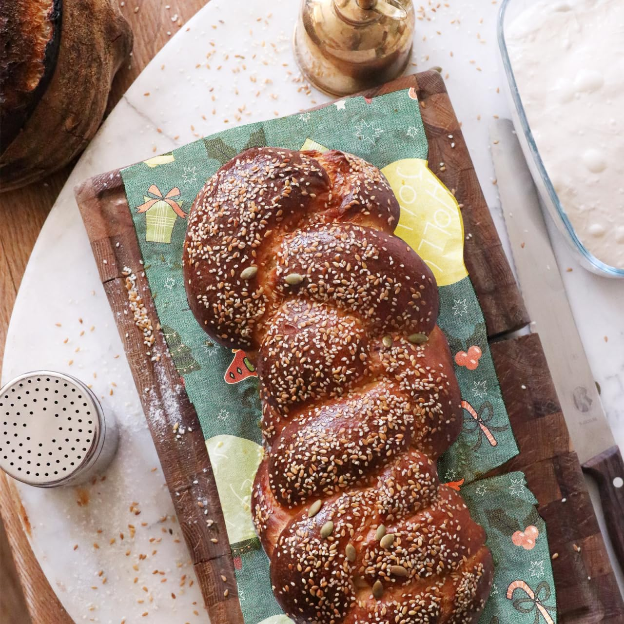 Healvian 15Pcs Reusable Beeswax Food Wraps Sustainable Food for Bowls and Leftovers and Washable Kitchen Wraps Alternative to Keep Fresh image number 6