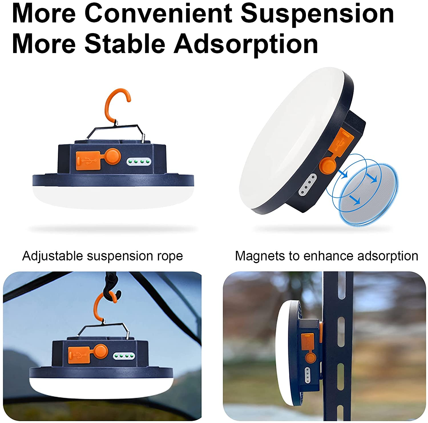 2Pcs 10000Mah Rechargeable 3000LM Tent Light Camping Light, 6500K 24Hours Long Play Time , Outdoor Night Market Light Night Fishing Light Emergency Lights for Hurricane Tsunami Disasters(30W(2Pcs)) image number 2