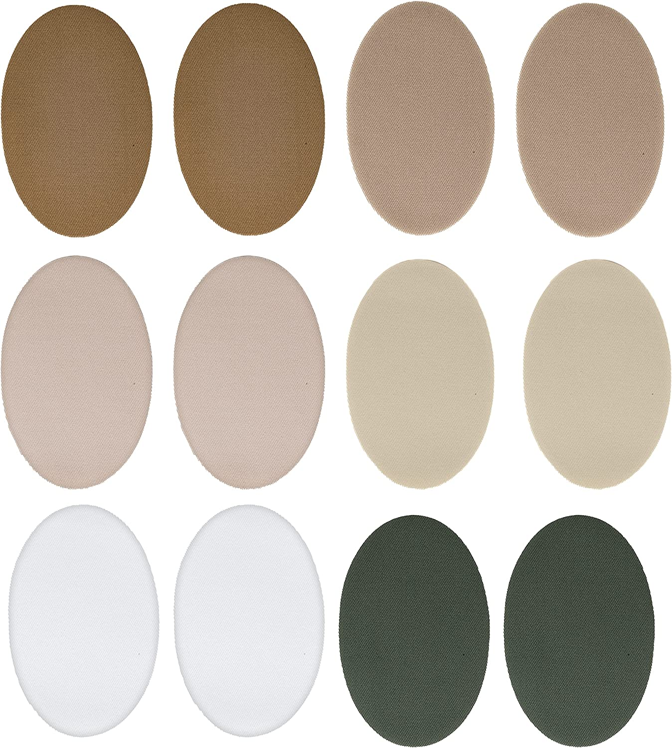 Johnson & Smith Iron on Patches - 12-Piece Iron on Patch for Clothing, Fabric Repair - Adhesive Fabric Patches - Easy to Use, No Sewing Needed - Cool Oval Patches &ndash; Green and Navy