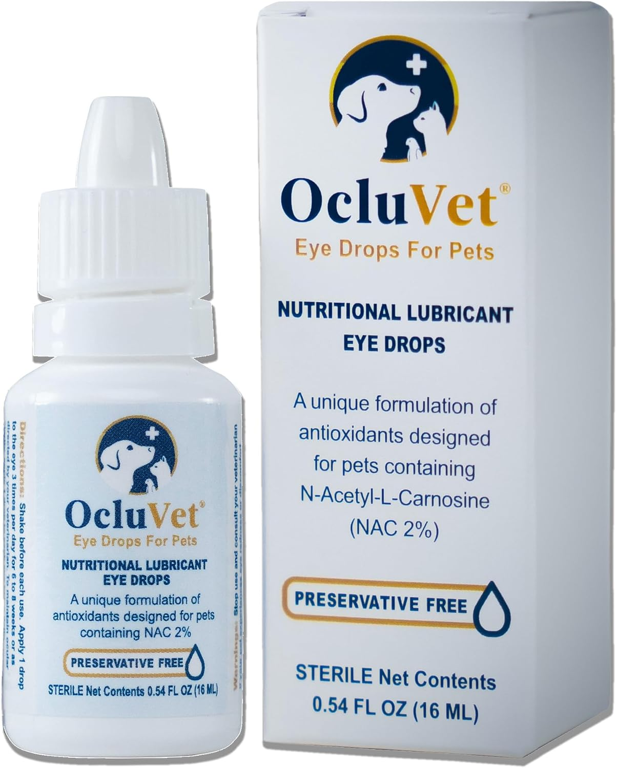 Ocluvet Eye Drops for Pets | Clinically Studied Antioxidants for Pets with Cataracts | Made in the USA | Includes 2% N-Acetyl-L-Carnosine (NAC) | 16Ml image number 3