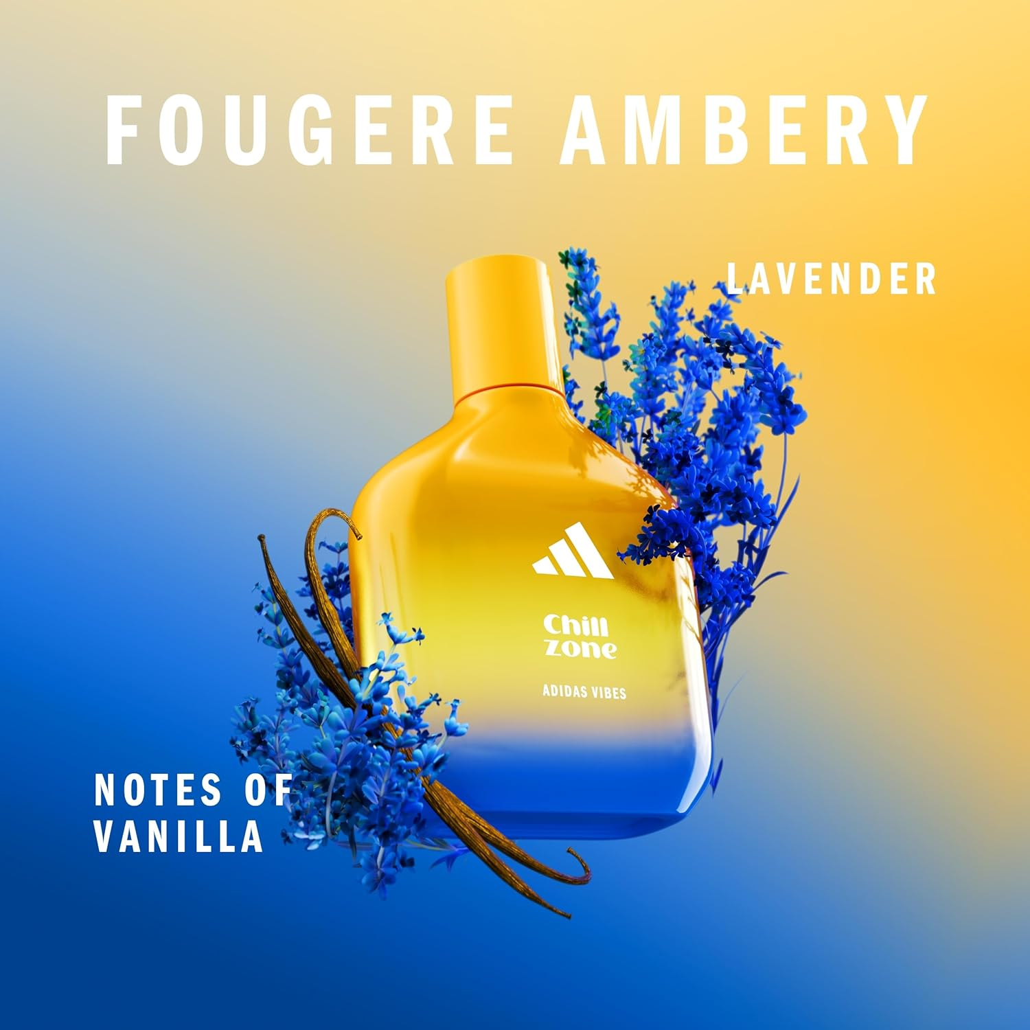 Adidas Vibes Chill Zone Eau De Parfum for All, Relaxing and Comforting, Long Lasting Fragrance, Lavender and Vanilla 100Ml image number 2