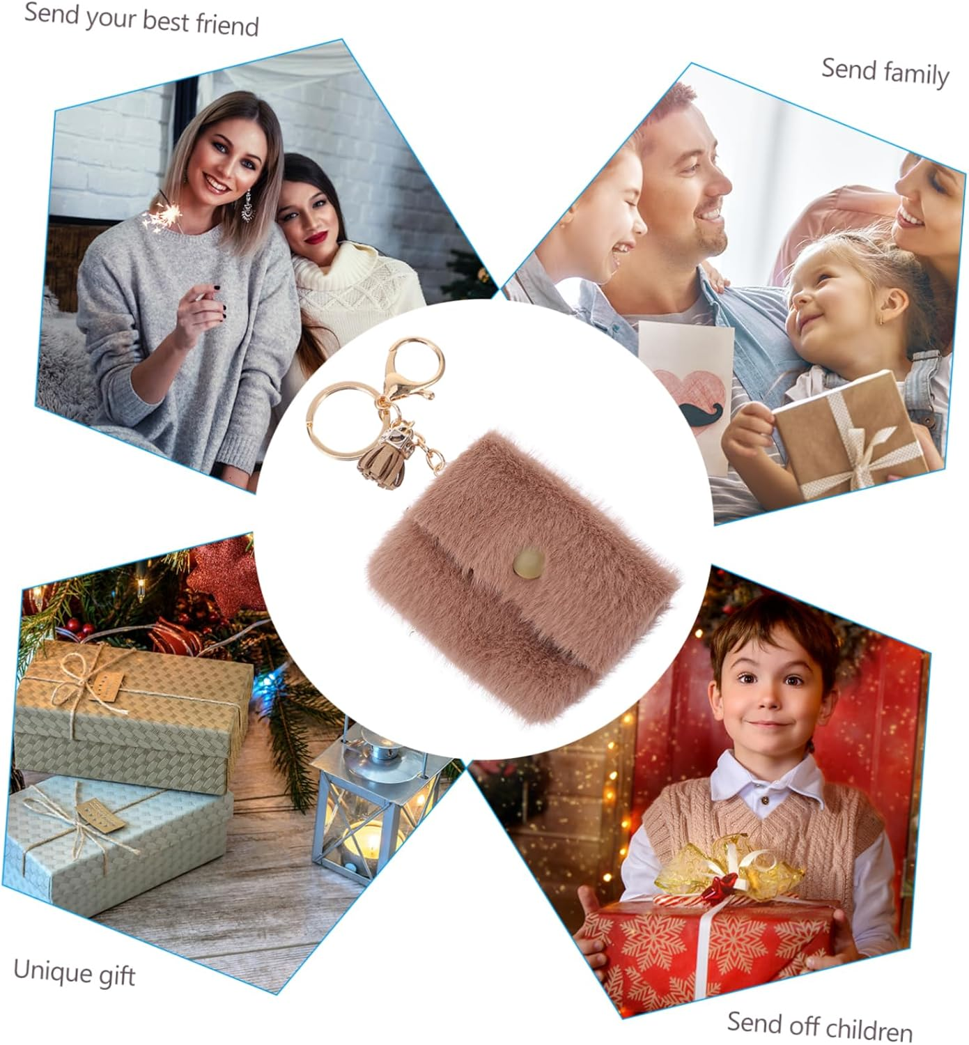 VALICLUD 2Pcs Mini Coin Purse Keychain Adorable Candy Bag Design Key Ring Money Pouch for Keys Handbag Accessories