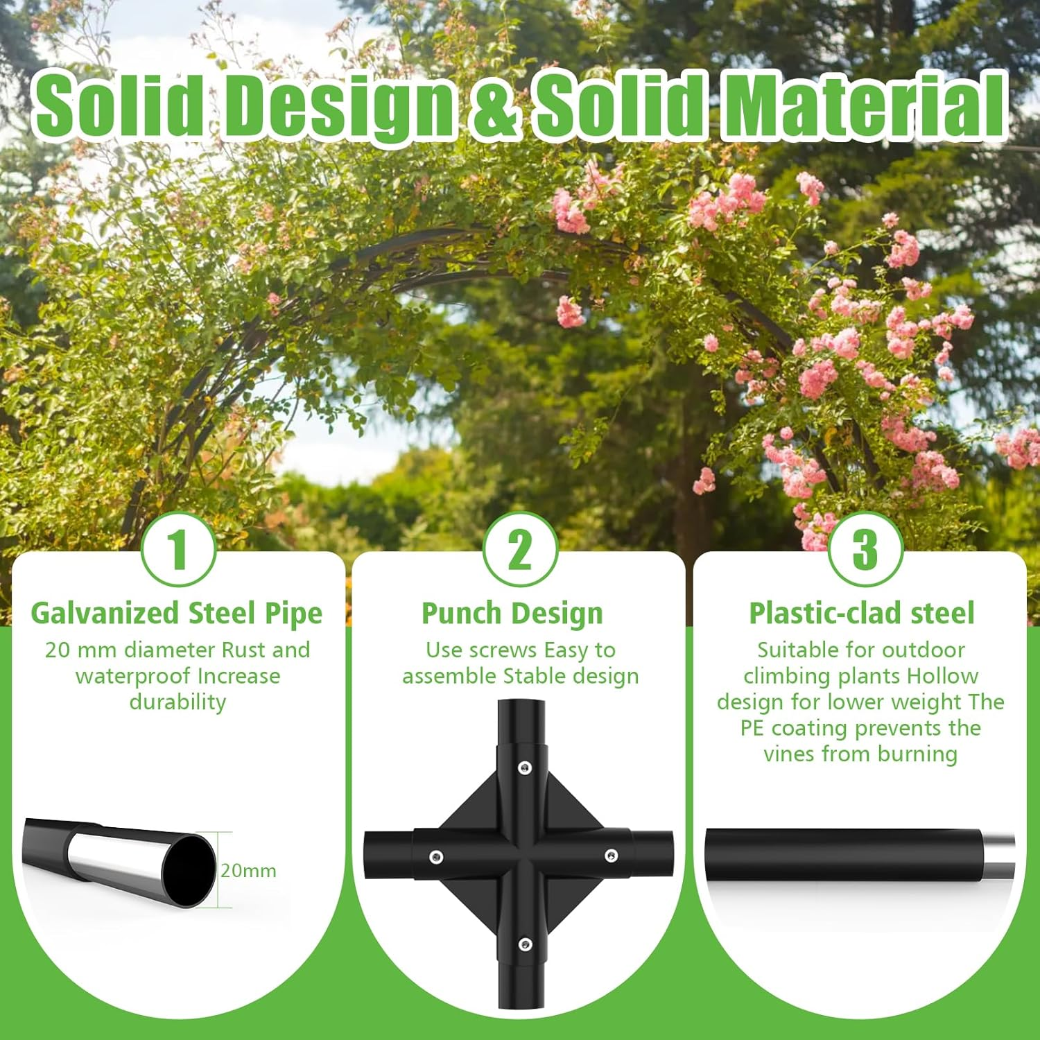 Garden Arch Trellis for Climbing Plants Outdoor - Cucumber Trellis for Raised Bed, Size:71 * 87 Inch, Garden Trellis for Climbing Plants, Cucumber, Vegetable, Tomato, Flowers image number 4