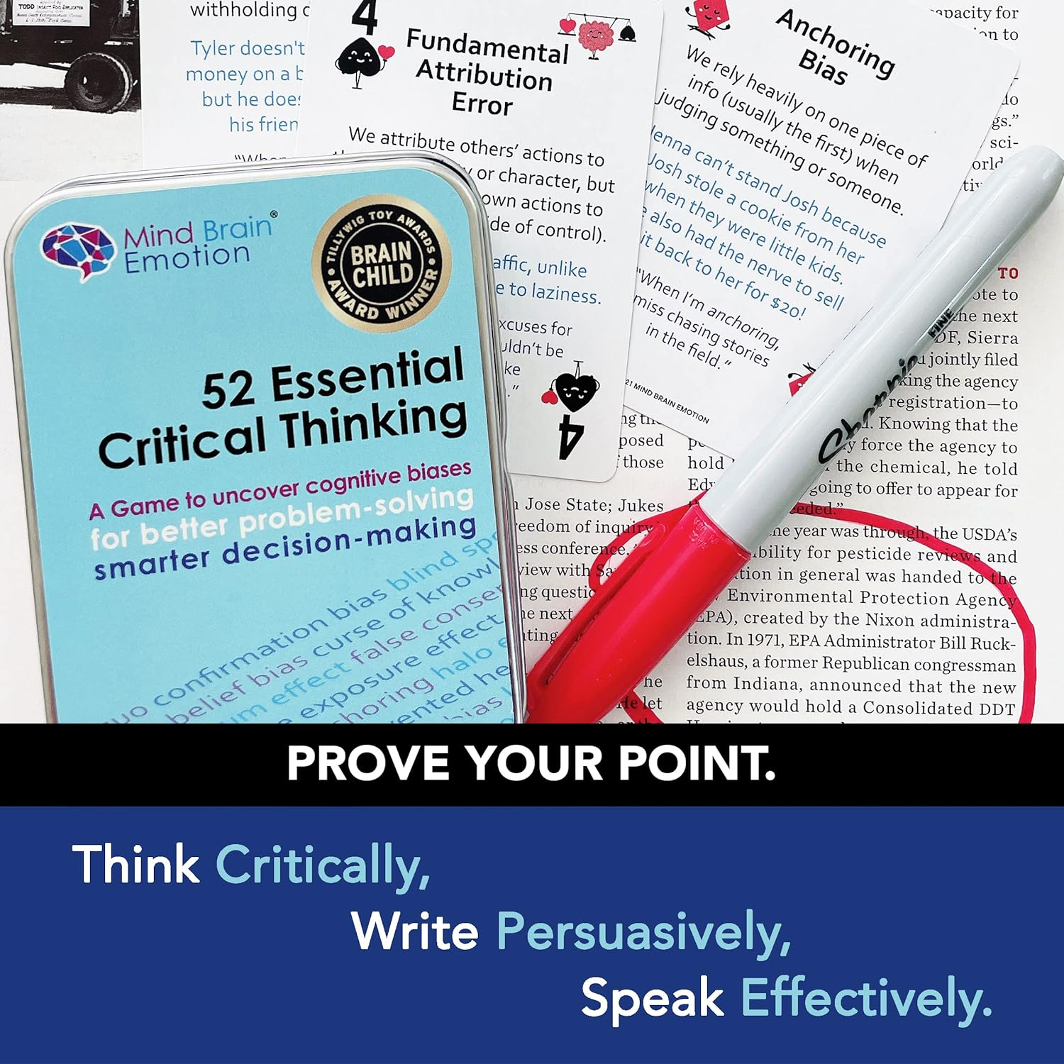 52 Essential Critical Thinking: Flash Cards for Problem Solving & Decision Making, Smart Games to Detect Cognitive Biases in Speech, Debate, Writing, Media, for Teens & Adults - by Harvard Educator image number 5
