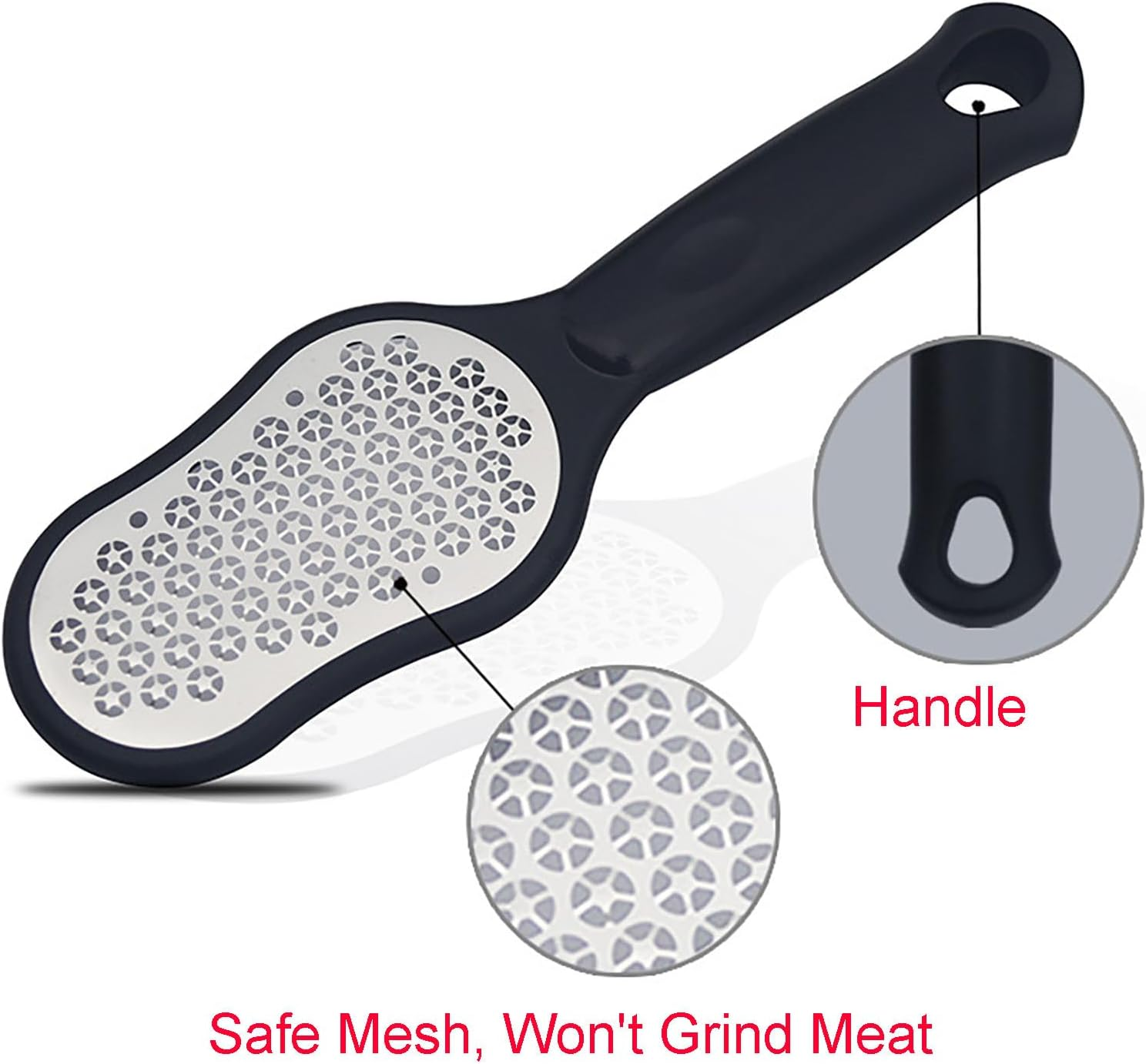 Manual Foot File, 9.2 Inch Stainless Steel Grinder for Professional Foot Rasp Callus Remover (Black)