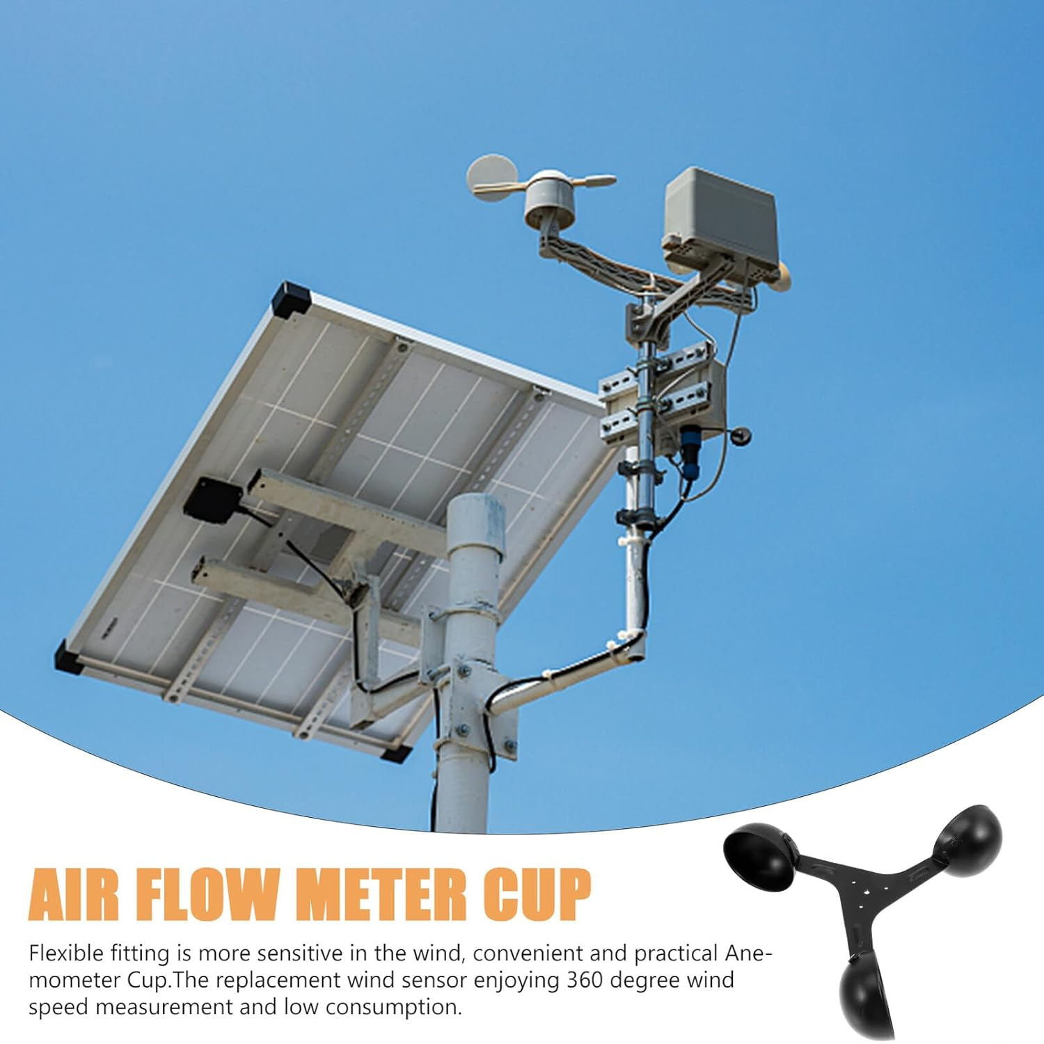 GALPADA Professional Alloy Replacement Anemometer Cup Wind Measurement Part for Accurate Wind Speed Sensor Monitoring Lightweight image number 1