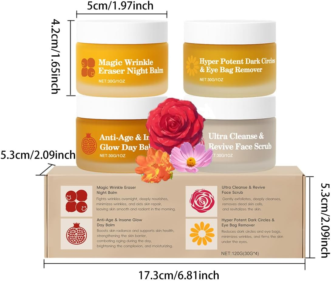Face Cream Set for Mature Skin, 4-In-1 Skin Care with Deep Hydration, Firming & Nourishing Day and Night Cream for Women, 30Ml X 4 (1 Pcs) image number 1