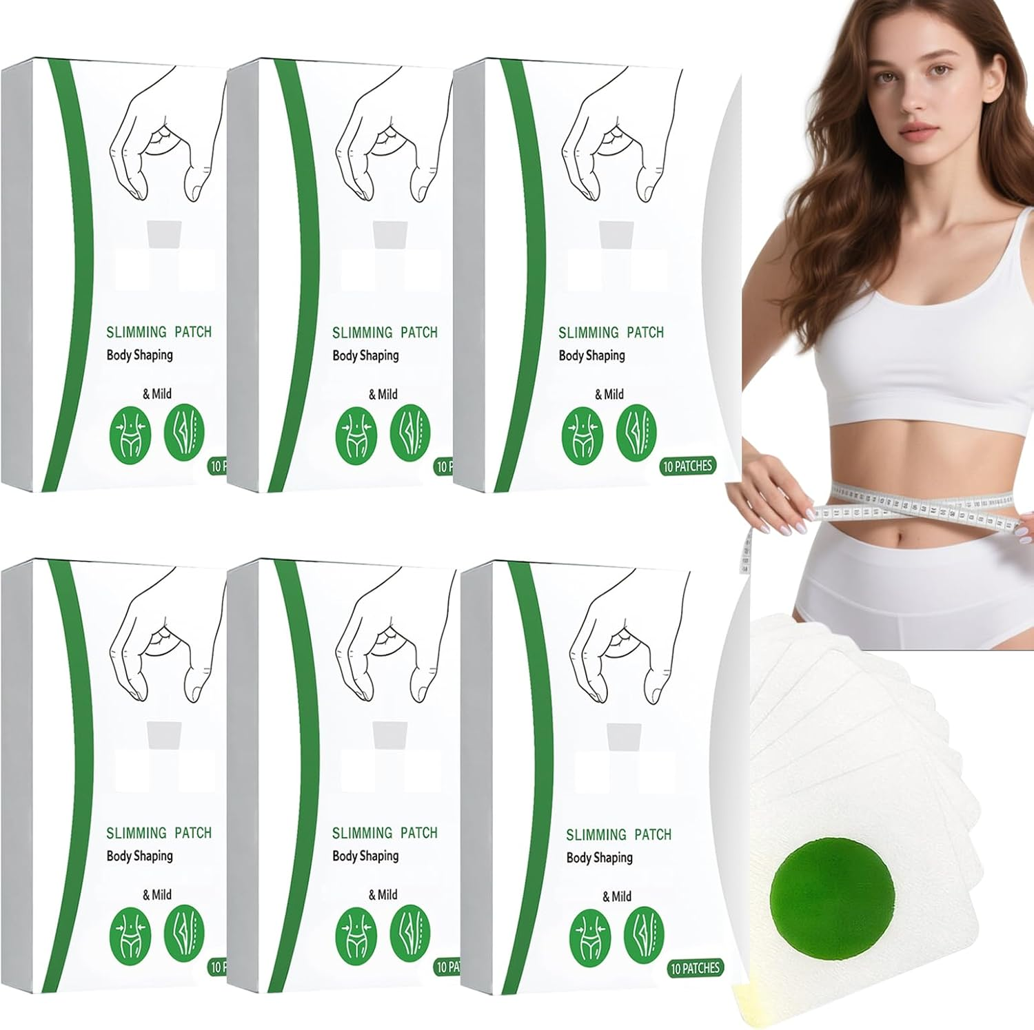 Firming Skin and Body Shaping Care Patch, Body Shaping Patch, Weightless Support Patches, Slimming Breathable Tightening Body, Slimming Patches for Abdomen, Firm & Shaping for Adults Women Men (6Pcs)