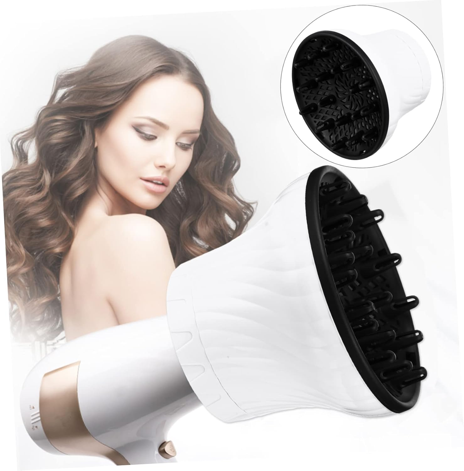 BAZEITFLOW Plastic Hair Diffuser 1-Piece Adjustable Blow Cover for Hair Types Portable and Collapsible Design for Travel and Easy Storage image number 5