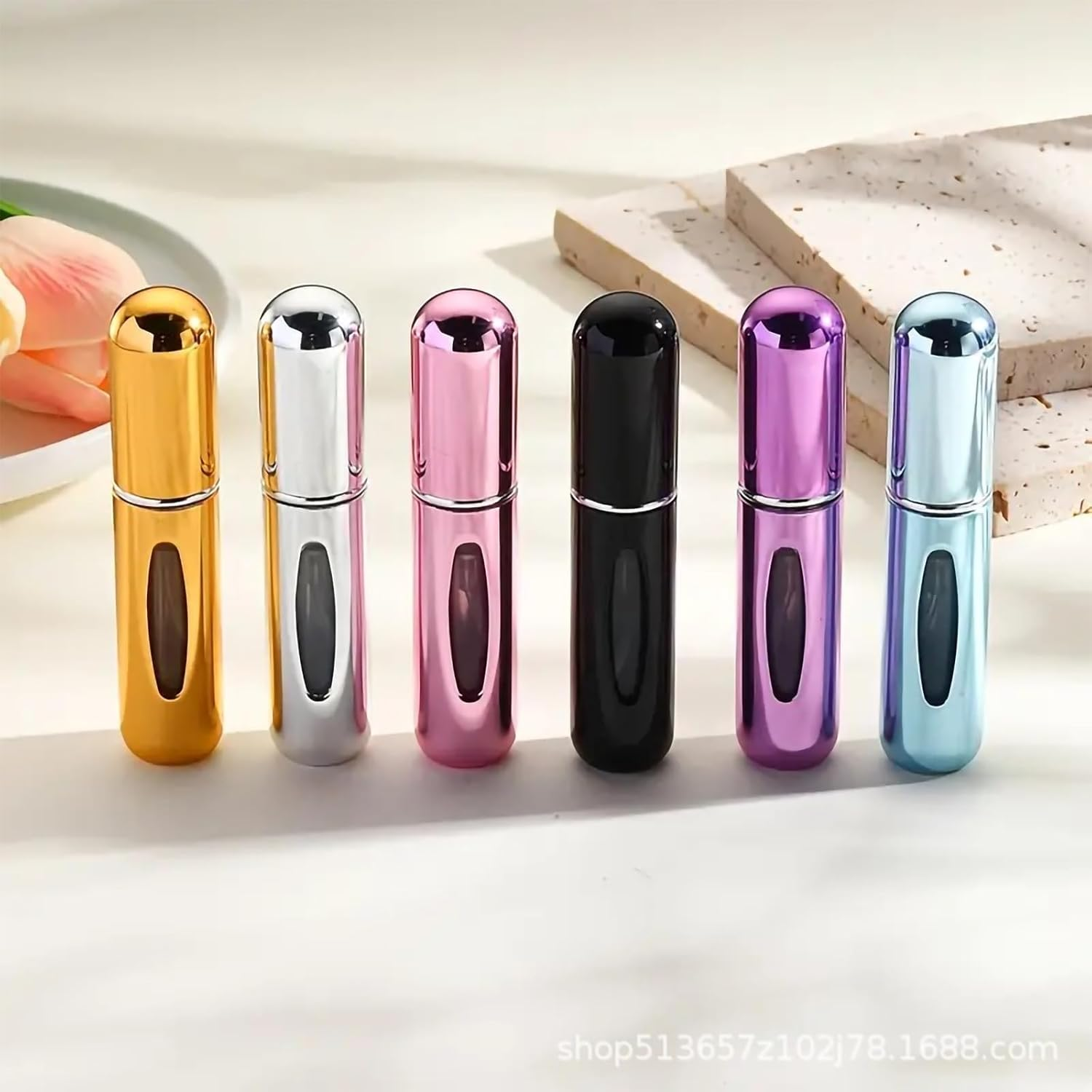 CTOUUGRS Portable Mini Refillable Perfume Atomizer Bottle 5Ml Travel Size Refillable Perfume Spray Scent Pump Case 6 Pack Small Perfume Refill Bottle for Women and Men（5Ml） image number 1