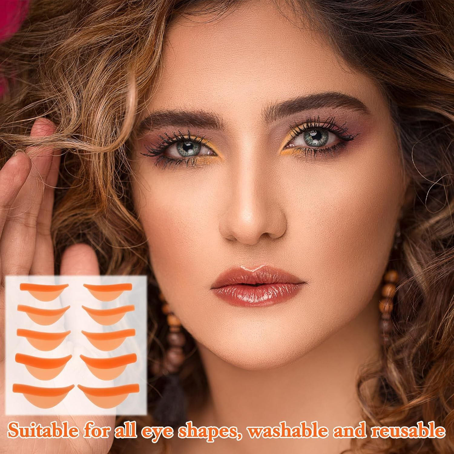 Oruola Pack of 30 Eyelash Lifting Pads, Eyelash Lifting Pads, Self-Adhesive Silicone Lash Lifting Accessories, Perm Pad for Lower Eyelashes with Grooves, Multicoloured Eyelash Lift Bars image number 1