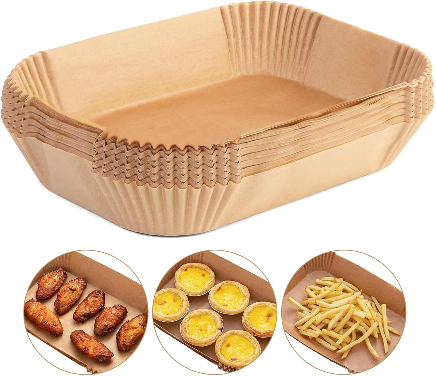 Taimler 150-Pack Air Fryer Liners Disposable (14X22Cm) | Eco-Friendly Non-Stick Parchment Paper for Ninja Dual Zone AF300/AF400, Salter, Kmart & 9.5L Air Fryers | Mother&rsquo;S Day Essentials image number 2