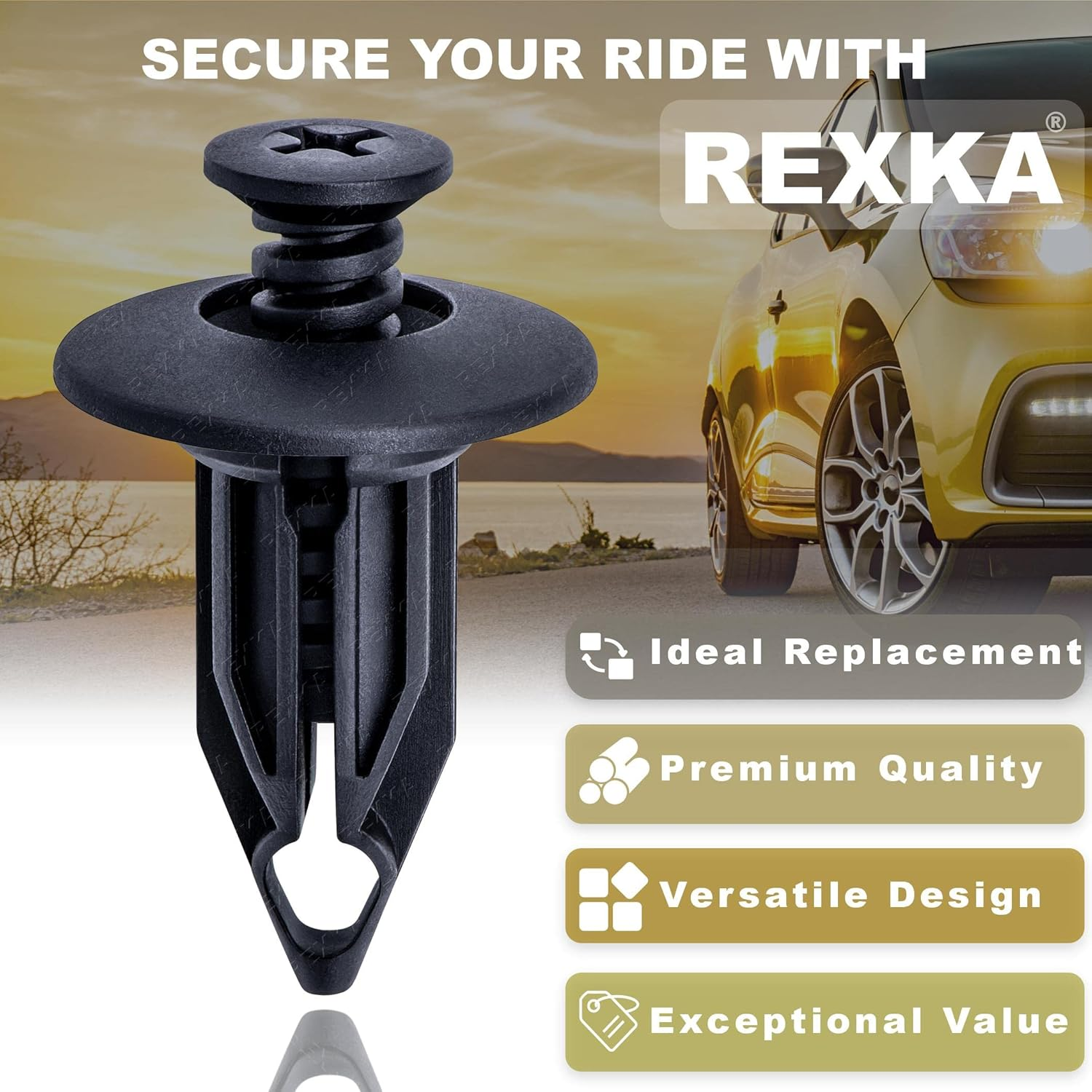 Rexka 20Pcs Bumper Cover Retainer Clips 12Mm Push Pin Compatible with Chrysler 6502625 07-18 Jeep Wrangler & Wrangler Unlimited JK Dodge Dakota Durango Ram 1500 2500 3500 4500 5500 GM 10140480 image number 5