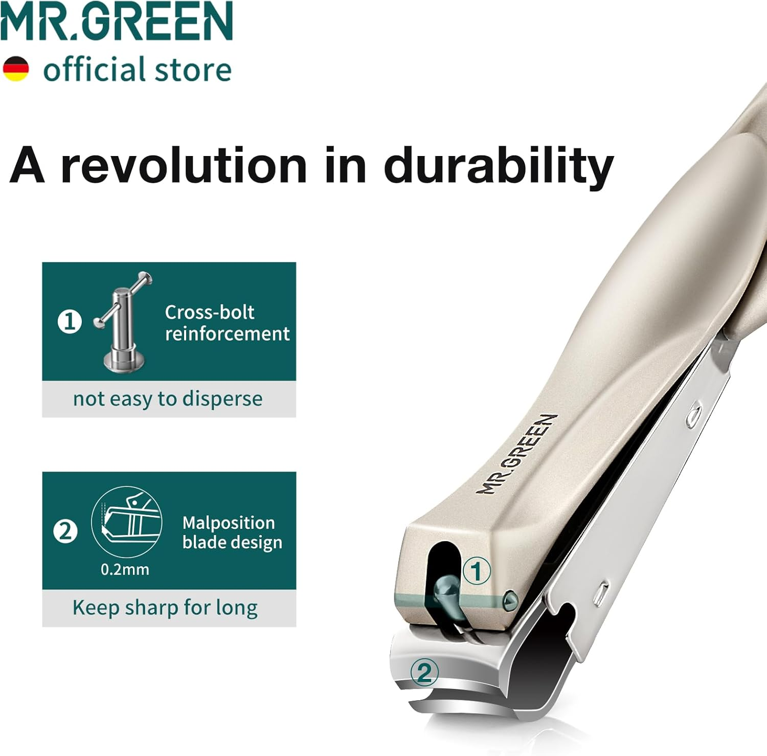 MR.GREEN Nail Clippers Stainless Steel anti Splash Fingernail Cutter Manicure Tools Bionics Design Pedicure Scissor Nail Trimmer (Nail Clipper (Large)) - Nail Clipper (Medium)+Nail File image number 6