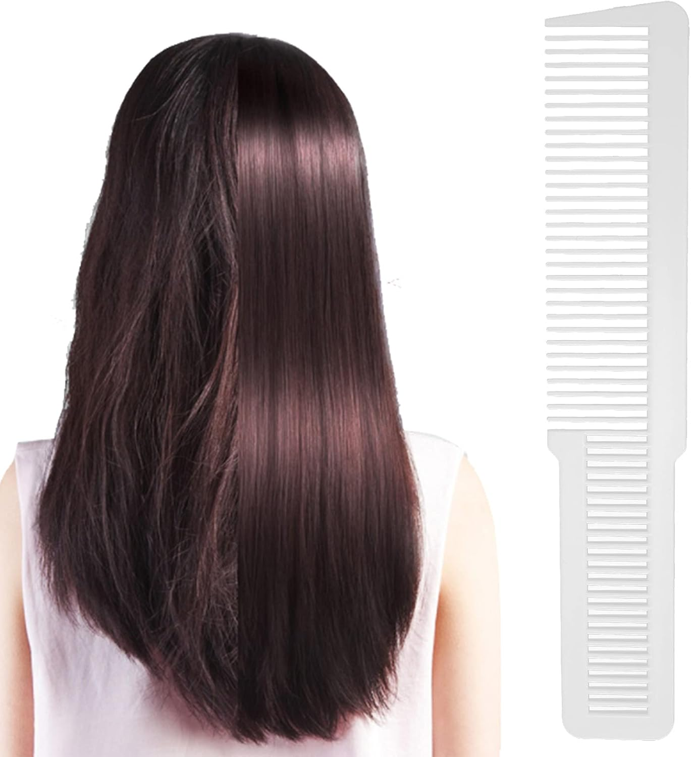 Detangler Comb, Professional Curly Hair Detangling Brush, Fine Wide Toothed Comb for All Hair Types for Women and Men(White) image number 1