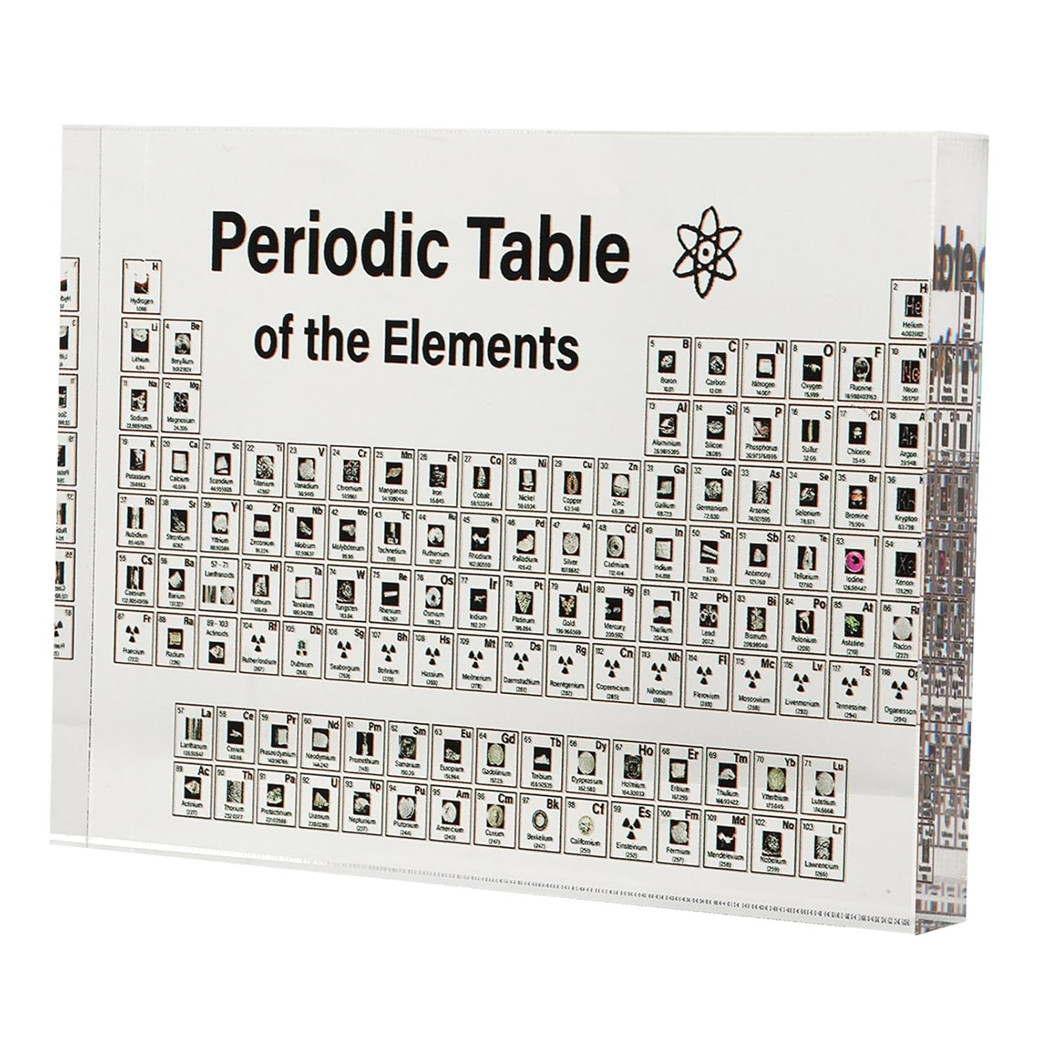 Jectse Large Periodic Table with Real Elements inside Clear Acrylic, Lightweight, Portable Chemistry Chart for Classroom, Science Lovers, Students, Gift Idea image number 4