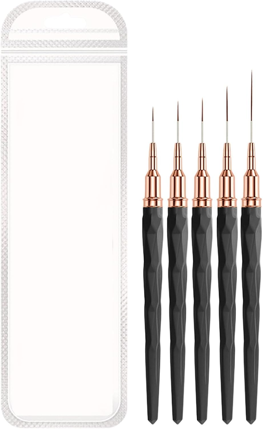 Evnbhgyu Nail Liner Brushes | Art Brushes for Nails,Sizes 7/9/11/15/25Mm, French Tip Tool Nail Tech Supplies for Women Girls Home Salon