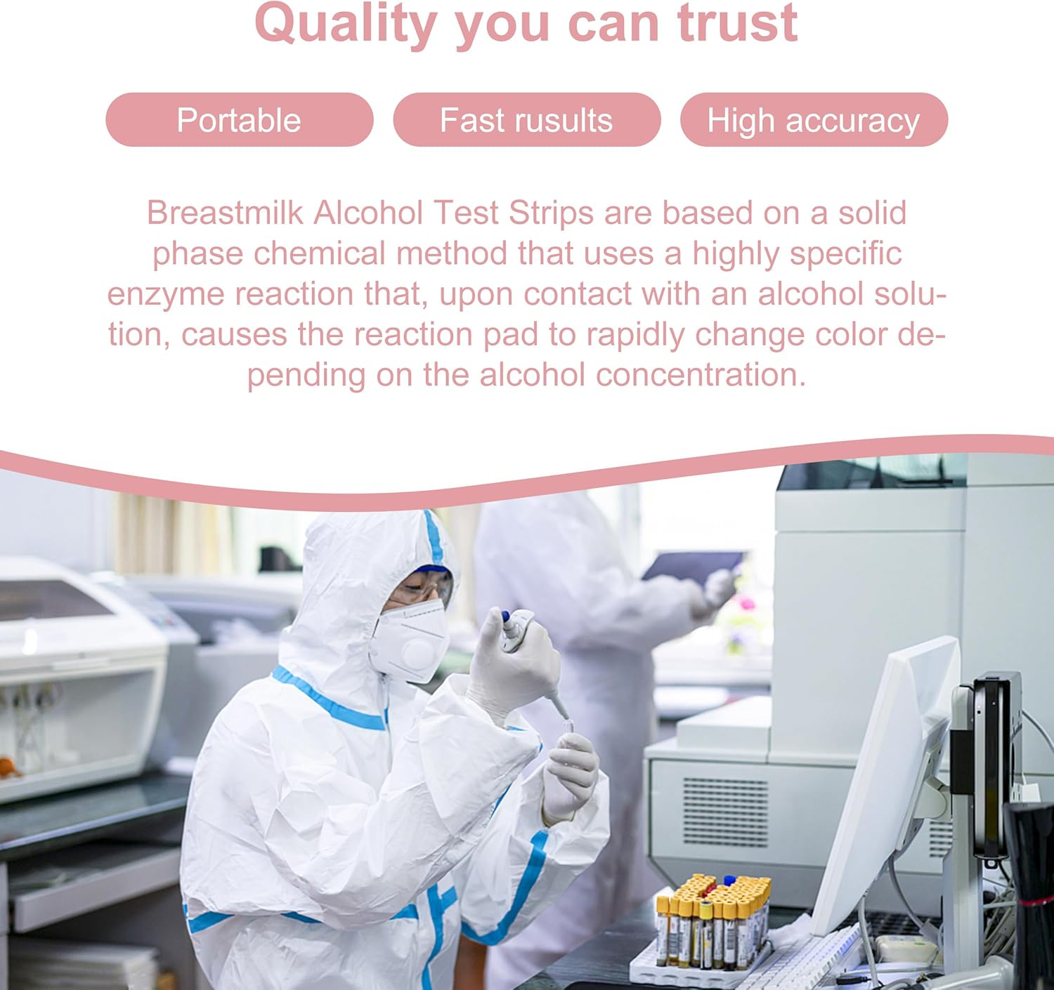 20Pcs Alcohol Test Strips for Breastmilk, Quick Results in 2 Minutes Breast Milk Alcohol Test Strips for Breastfeeding Moms at Home Holiday Party image number 6
