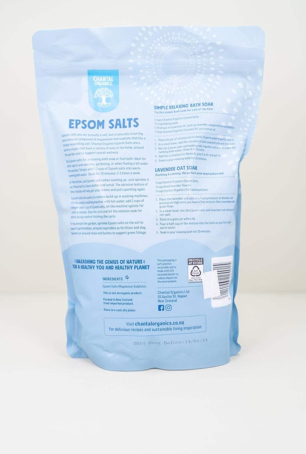 Chantal Organics Epsom Salts 1.5Kg image number 1