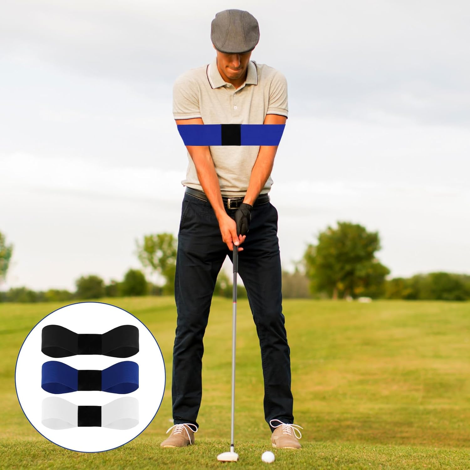 Golf Swing Training Armbands - 3 Pieces Elastic Golf Training Aids to Improve Swing Posture for Sports, Fitness and Outdoor Activities for Beginners and Professionals image number 4