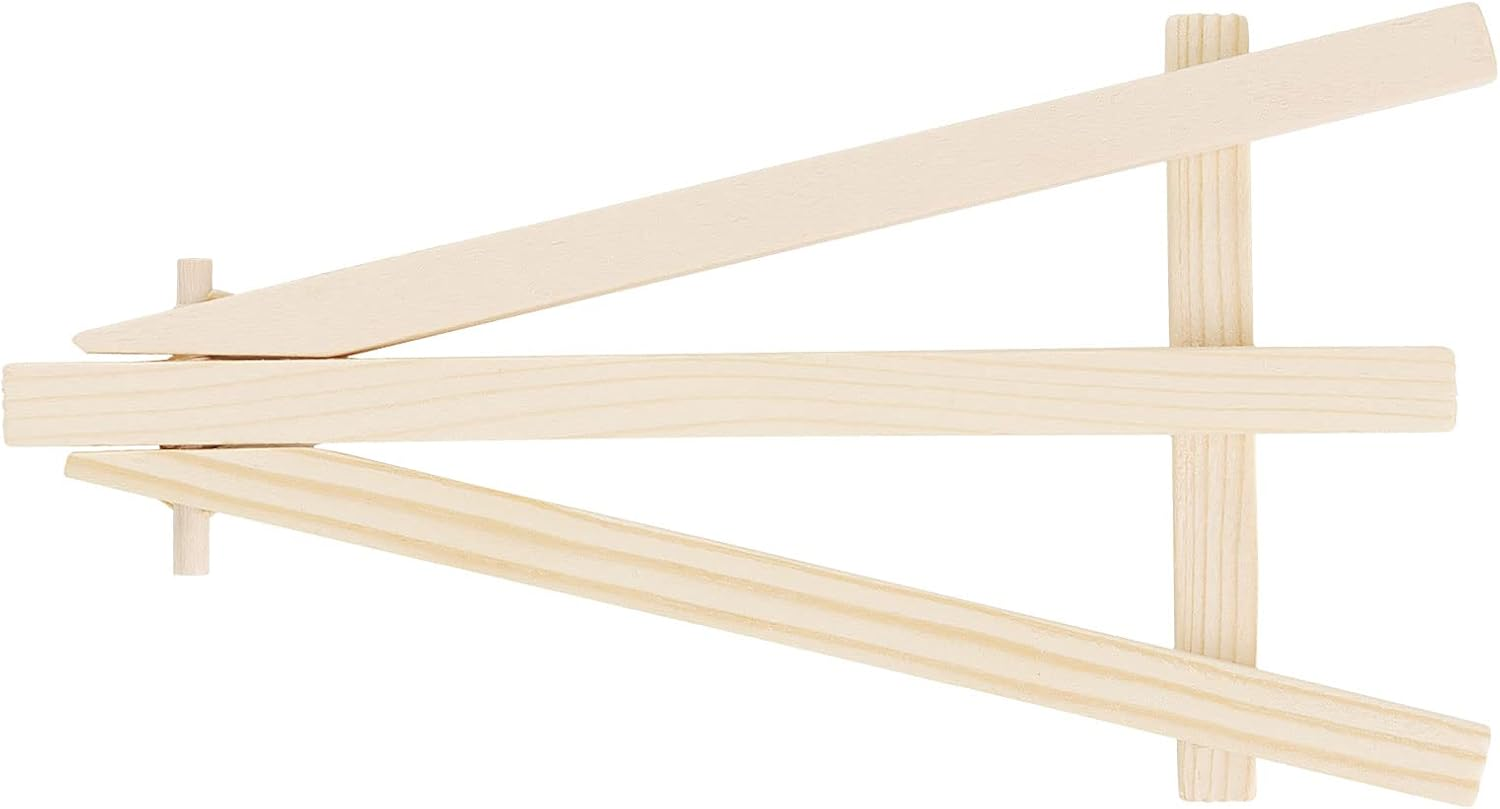 HAKZEON 36Pcs Mini Easel, 8X15Cm Adjustable Mini Wooden Easel, Triangle Easel Stand Table Top, Small Easels for Display Wedding Photos, Mini Drawing, Mobiles, Crafts image number 2