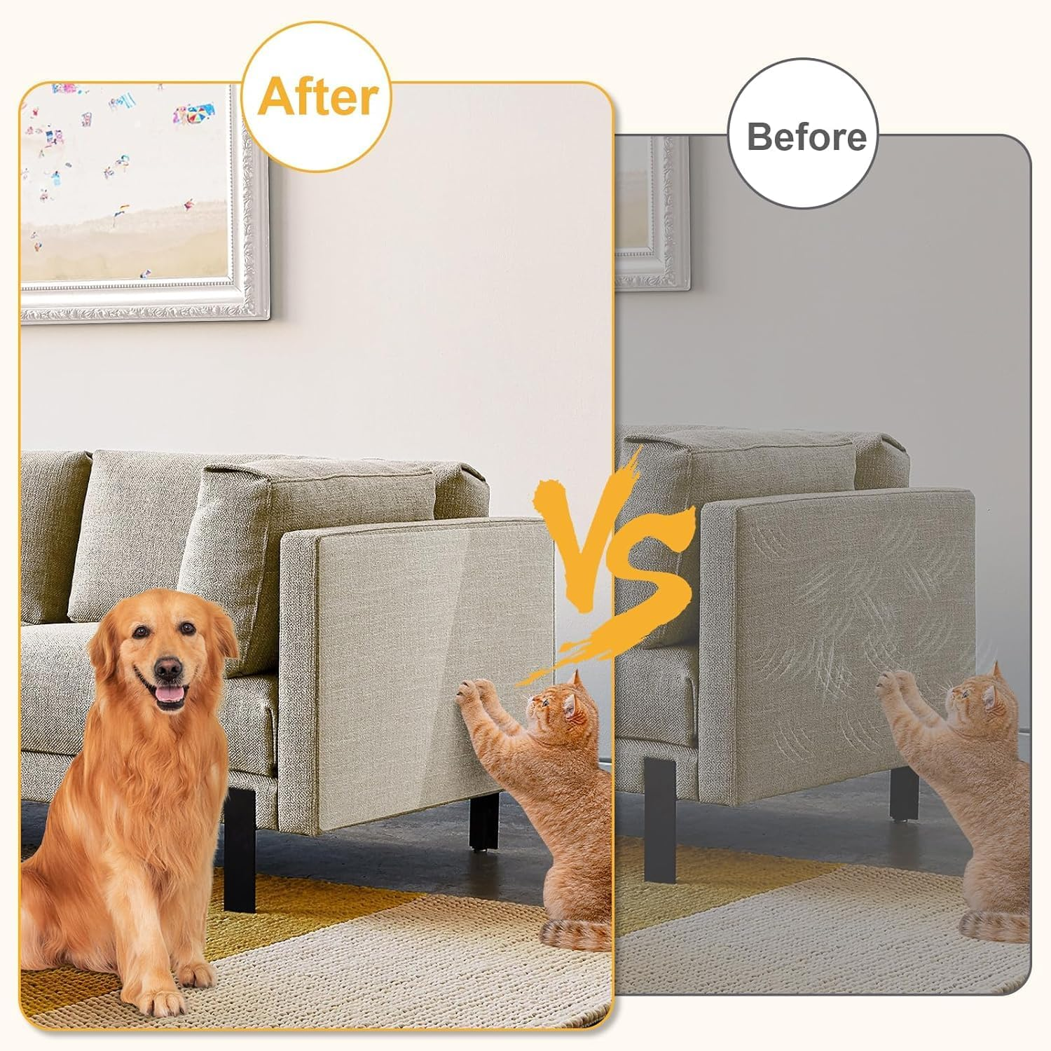 Rigidstone Scratch Protection Cat Tape, Sofa Transparent Scratch Protection Cat Scratch Protection 5 M X 30 Cm Scratch Film Self-Adhesive for Cats Furniture Couch Door Wall Scratch Repellent image number 4