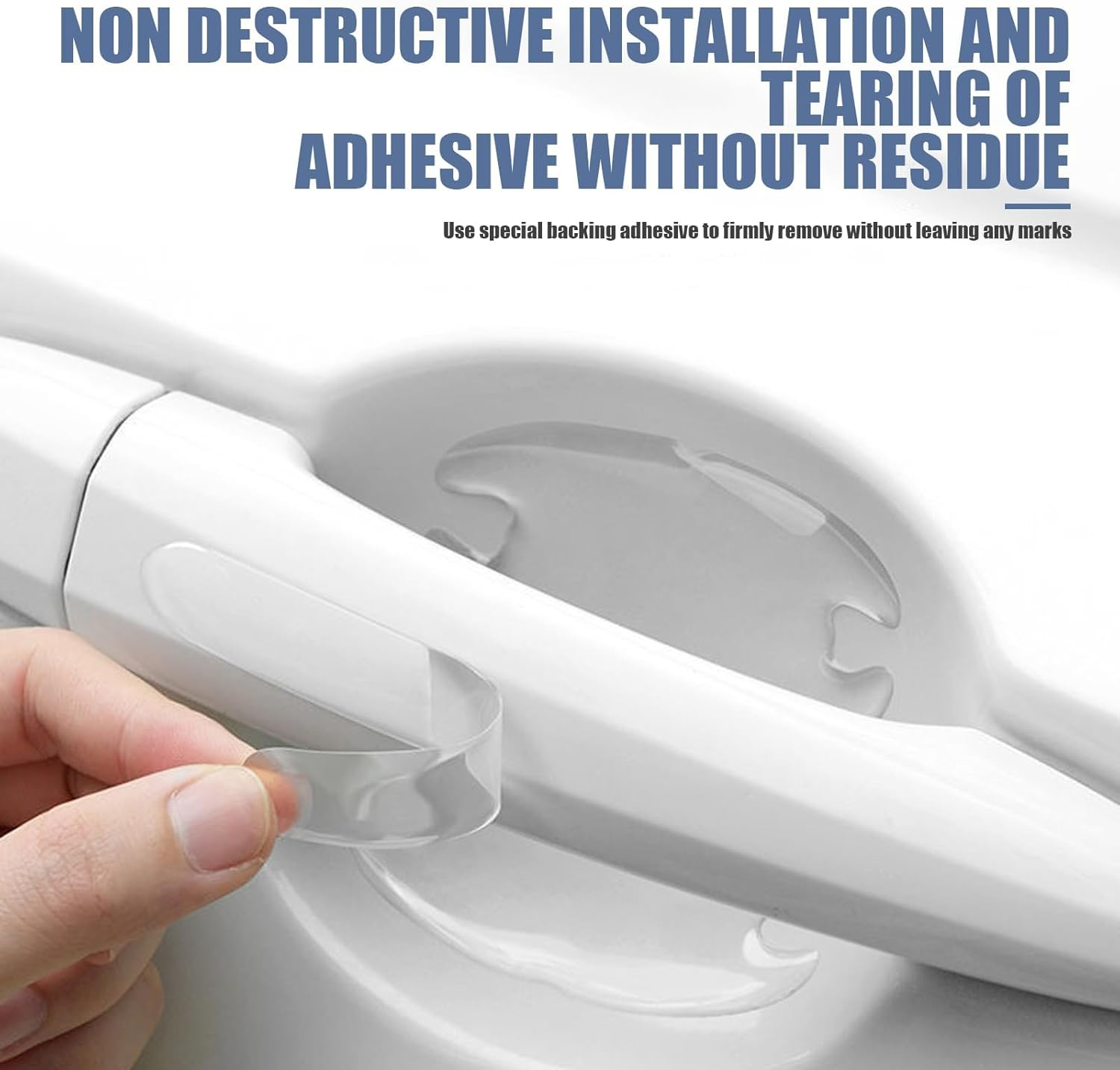 8 PCS Universal Car Door Handle and Bowl Scratch Protector Sticker, Clear Waterproof Paint Protection Film Covers for Rear View Mirror (Transparent)