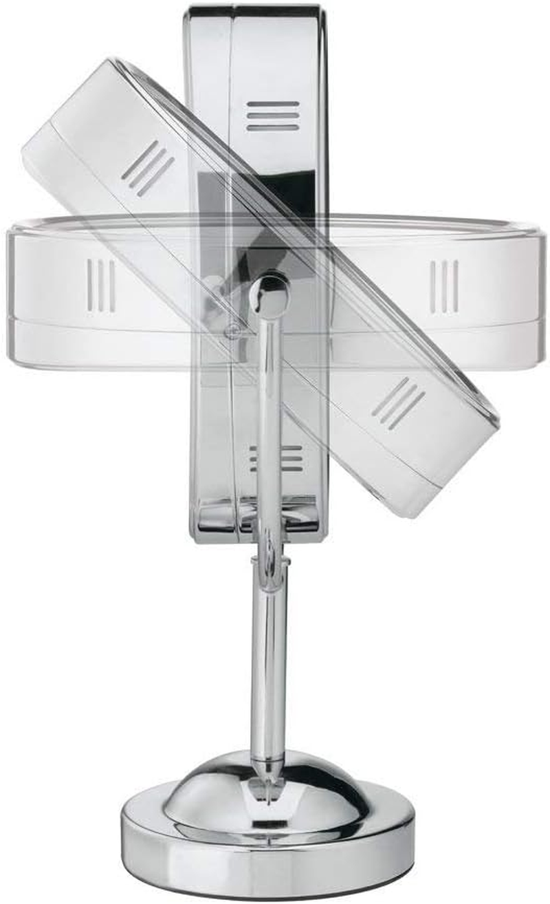 Conair Lighted Makeup Mirror, LED Vanity Mirror, 1X/7X Magnifying Mirror, Double Sided, Corded in Polished Chrome - Satin Nickel Finish image number 2