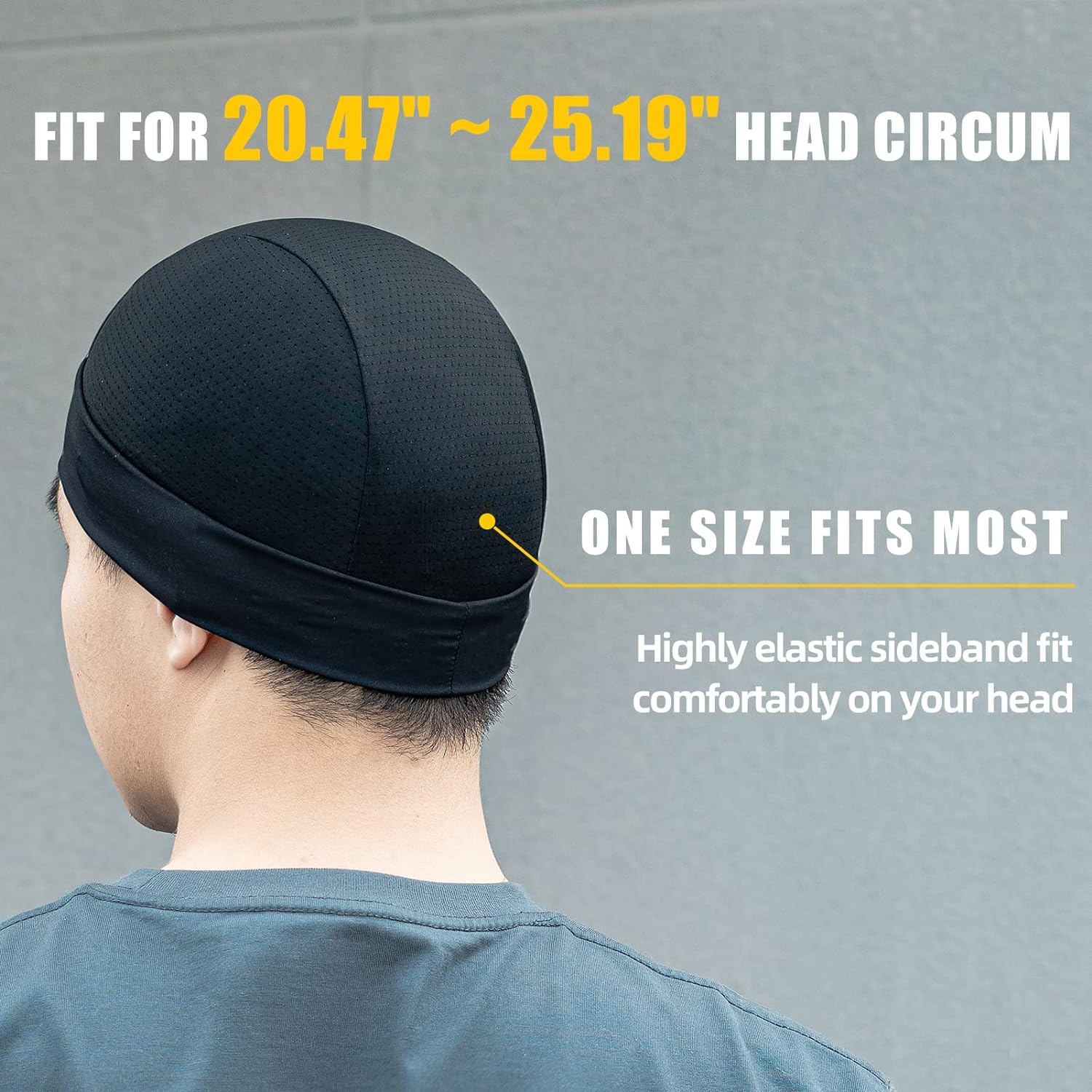 ROCKBROS Cooling Skull Cap Helmet Liner Sweat Wicking Mesh Hat Cycling Running Caps for Men Women