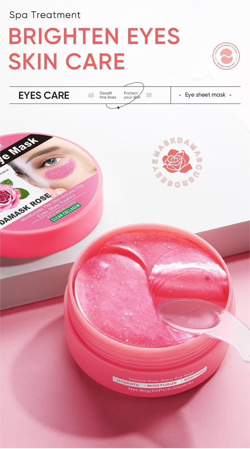 Rose Star Sky Facial Mask Star Sky Eye Mask Moisturizes and Reduces Dark Circles, Fine Lines, Eye Bags and Eye Masks. (Rose Star Sky Facial Mask 80G)
