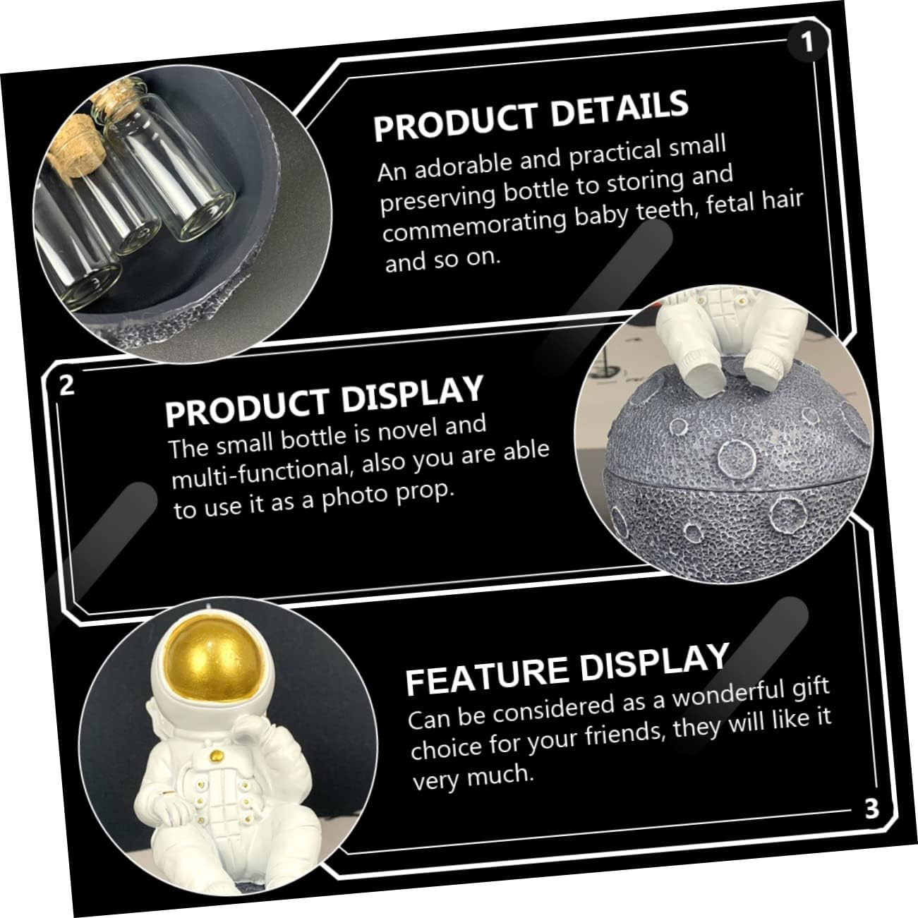 Teeth Storage Bottle Durable Fetal Keepsake Box for Hair Teeth Portable Decoration for Newborn Memories for Showers and Celebrations image number 3