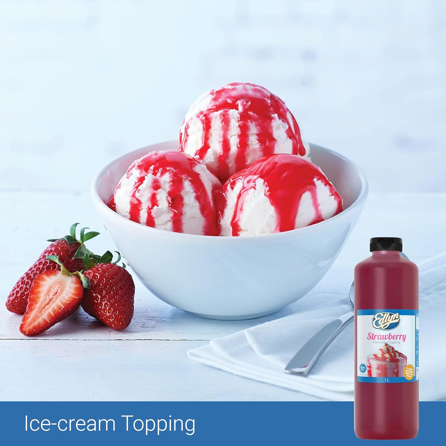 Edlyn Strawberry Flavoured Topping 1 Litre image number 1