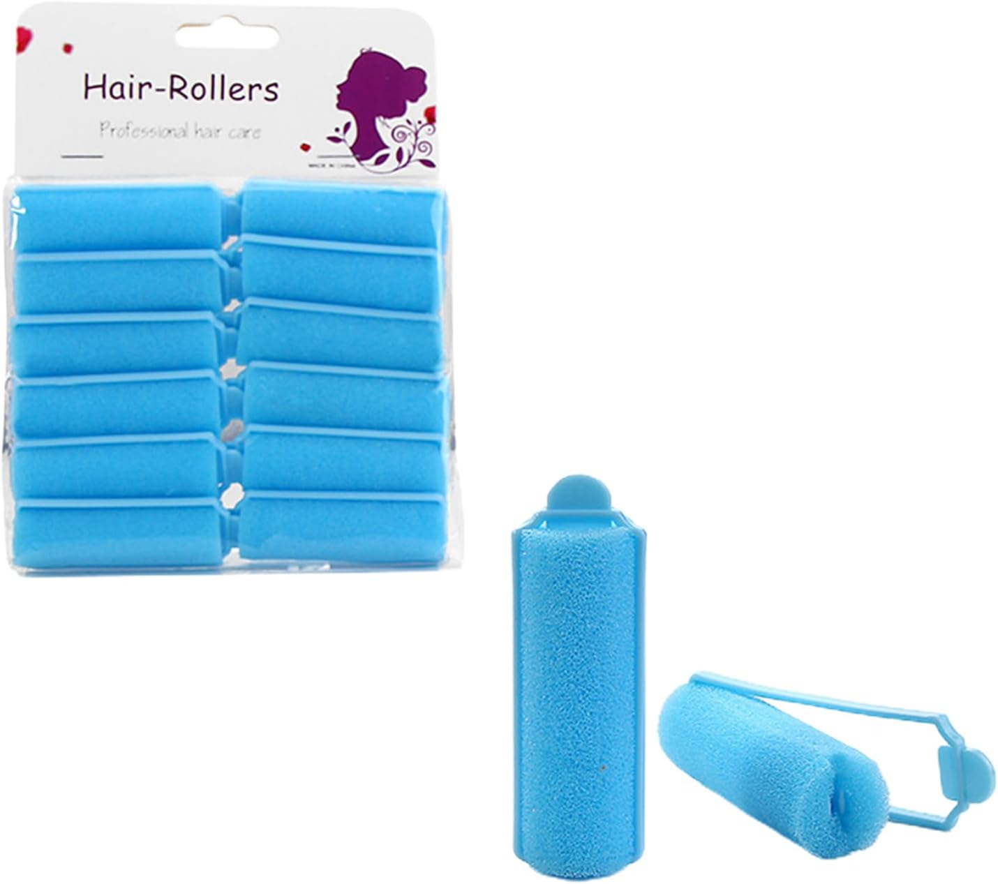 14 Pieces Foam Hair Rollers, Heatless Elastic Self-Gripping Sponge Curling Iron - Small and Convenient to Carry, No Damage to Hair Quality for Hairdressing Styling