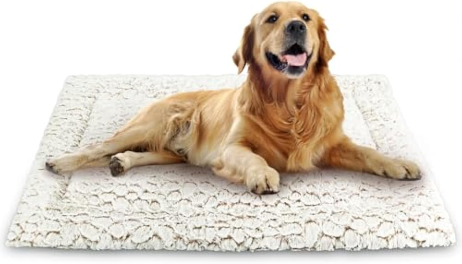 Aspand Dog Bed for Large Dog Beds with Soft, 94 X 61 Cm, Orthopaedic Dog Mat, Short Pile and Marble Look, Khaki image number 2