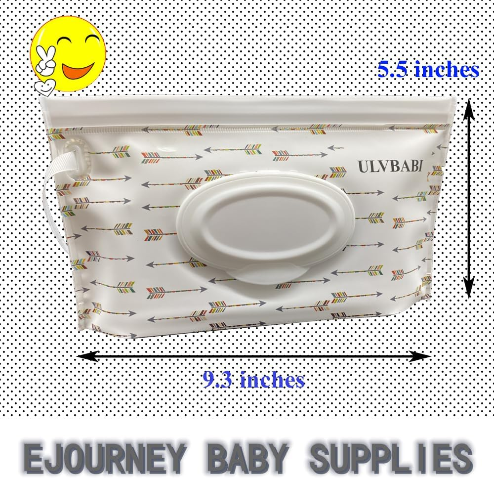 Portable Pouch Bags Set, 2 Pack Wet Wipe Holder Container, Reusable and Refillable Personal Travel Wet Wipes Dispenser Cases image number 3