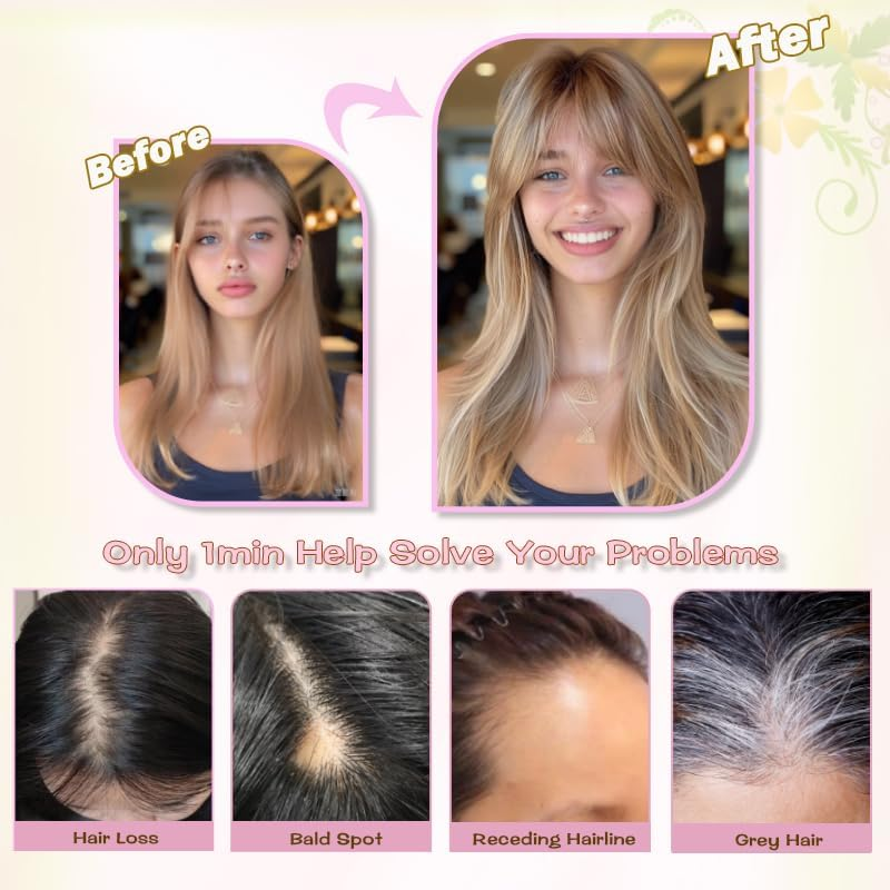 Nexyshe Hair Topper 18 Inch Hair Toppers for Thinning Hair Natural Straight Hair Pieces with Bangs Fake Hair for Ladies with 4''X5'' Base Size - Dark Brown image number 2