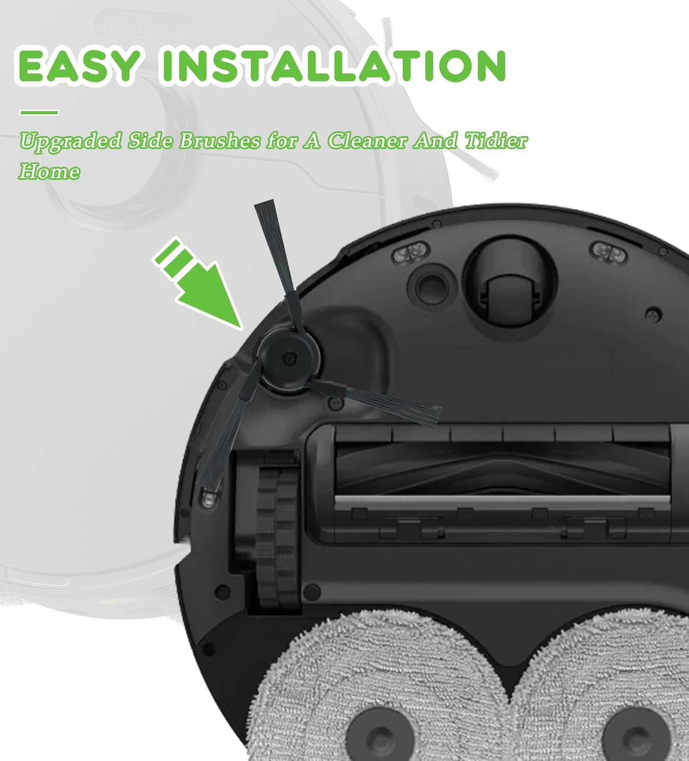 YBVABE 9Pack Side Brushes Compatible with Dreame X40 Ultra, X50 Ultra, L40S Ultra and L40S Pro Ultra Robot Vacuums &ndash; Durable Corner Cleaning Accessories for Deep, Hair-Resistant Cleaning image number 6