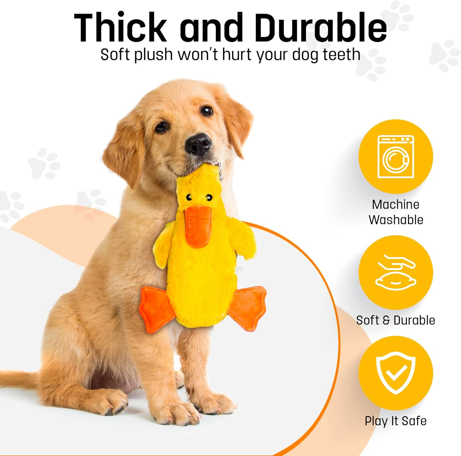 FGA Marketplace Stuffingless Duck Flat Dog Toys, Non Squeaky Dog Toy for Medium and Large Dogs 21 Inch