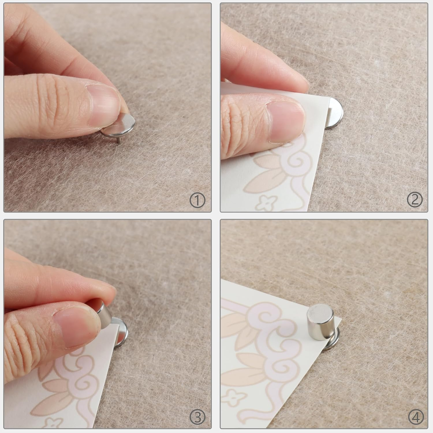 30 Sets Magnetic Push Pins, Metal Thumb Tacks for Poster Hanger, Magnetic Pushpins for Wall Bulletin Board Cork Board image number 4